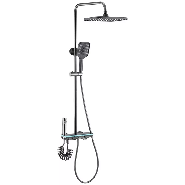 Ψηφιακό Led Light Κλειδί πιάνου Σετ κεφαλής ντους με μεγάλο πάνελ
