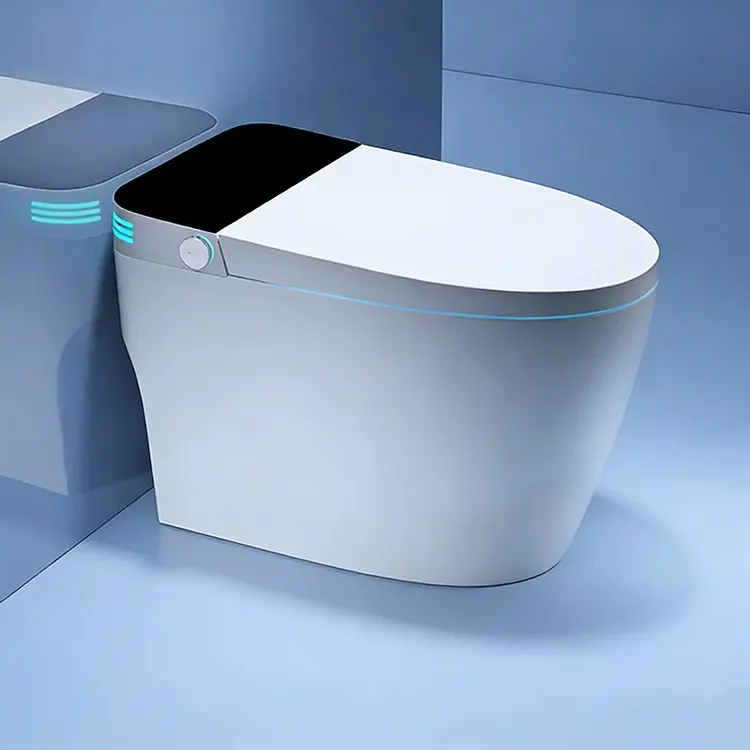 LED Ψηφιακή Οθόνη Αυτόματη Καπάκι Flip-Top Foam Shield Siphon Smart Toilet