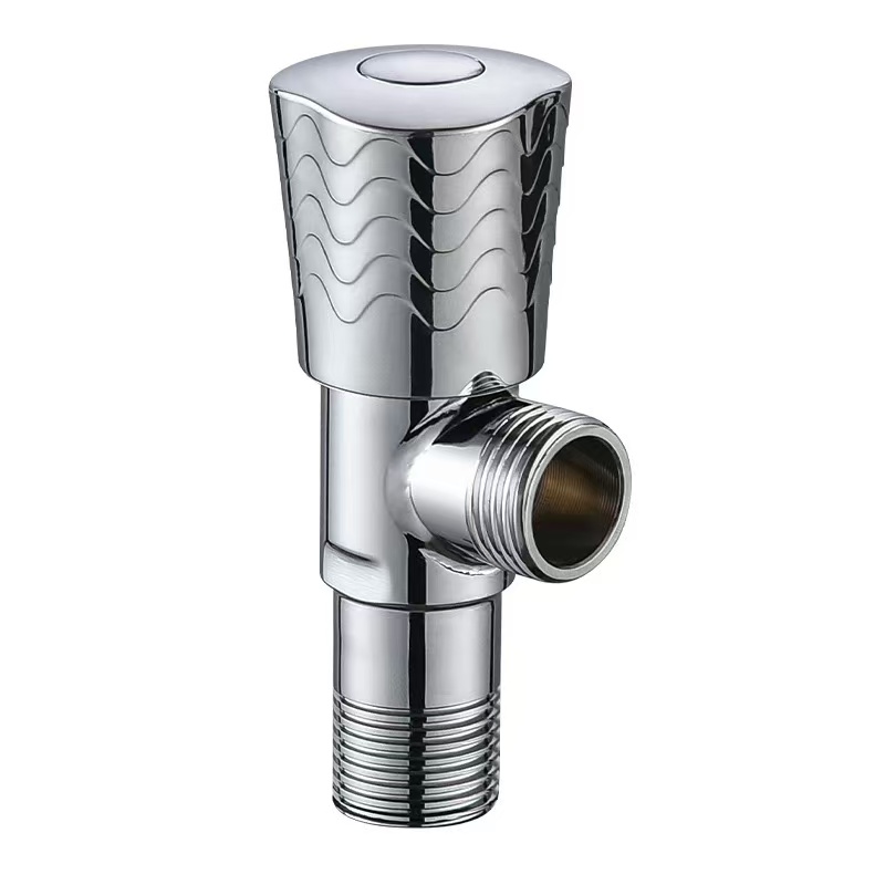 Βαλβίδα γωνίας με μοτίβο κύματος Mirror-Finish Bright Chrome Wave
